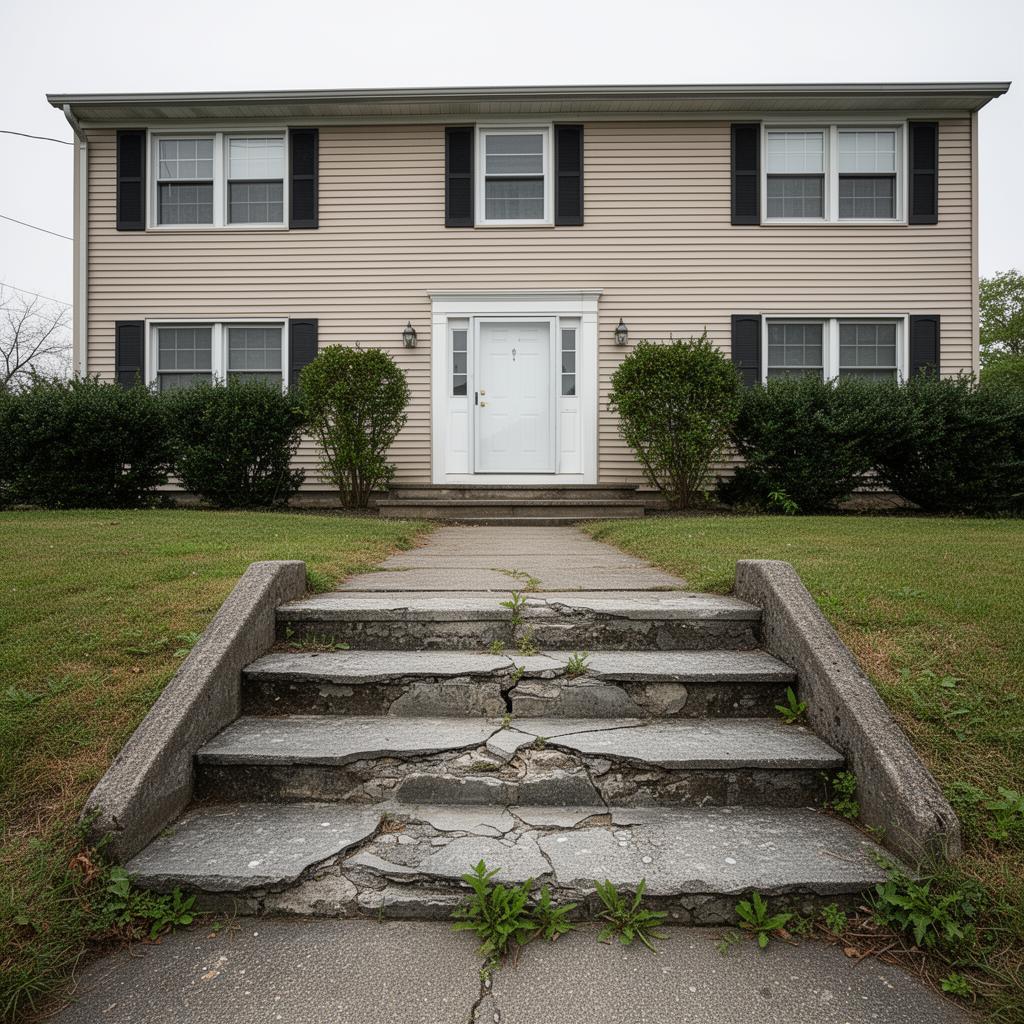Before: cracked, crumbling concrete steps on the same New Jersey home